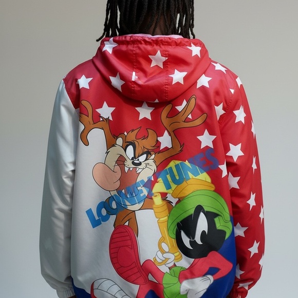 Warner Bros. Red and White Cartoon Hoodie - Picture 3 of 4